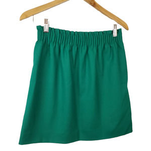 J. CREW | PAPERBAG WOOL BLEND PULL ON GREEN SKIRT POCKETS WOMEN'S SIZE 2